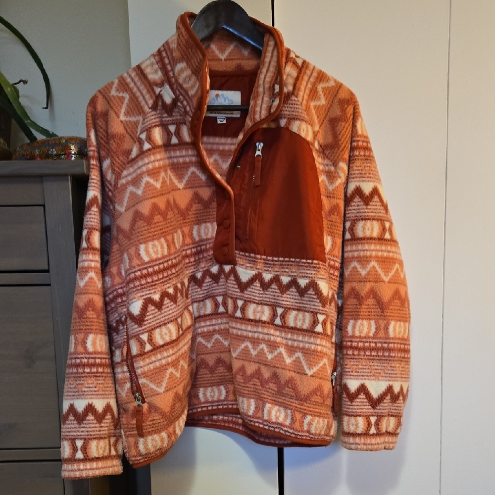 Mountain And Isles Geometric Fleece Pullover - XL